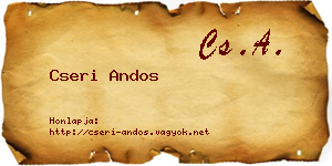 Cseri Andos névjegykártya